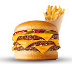 Triple Cheeseburger With Chips 